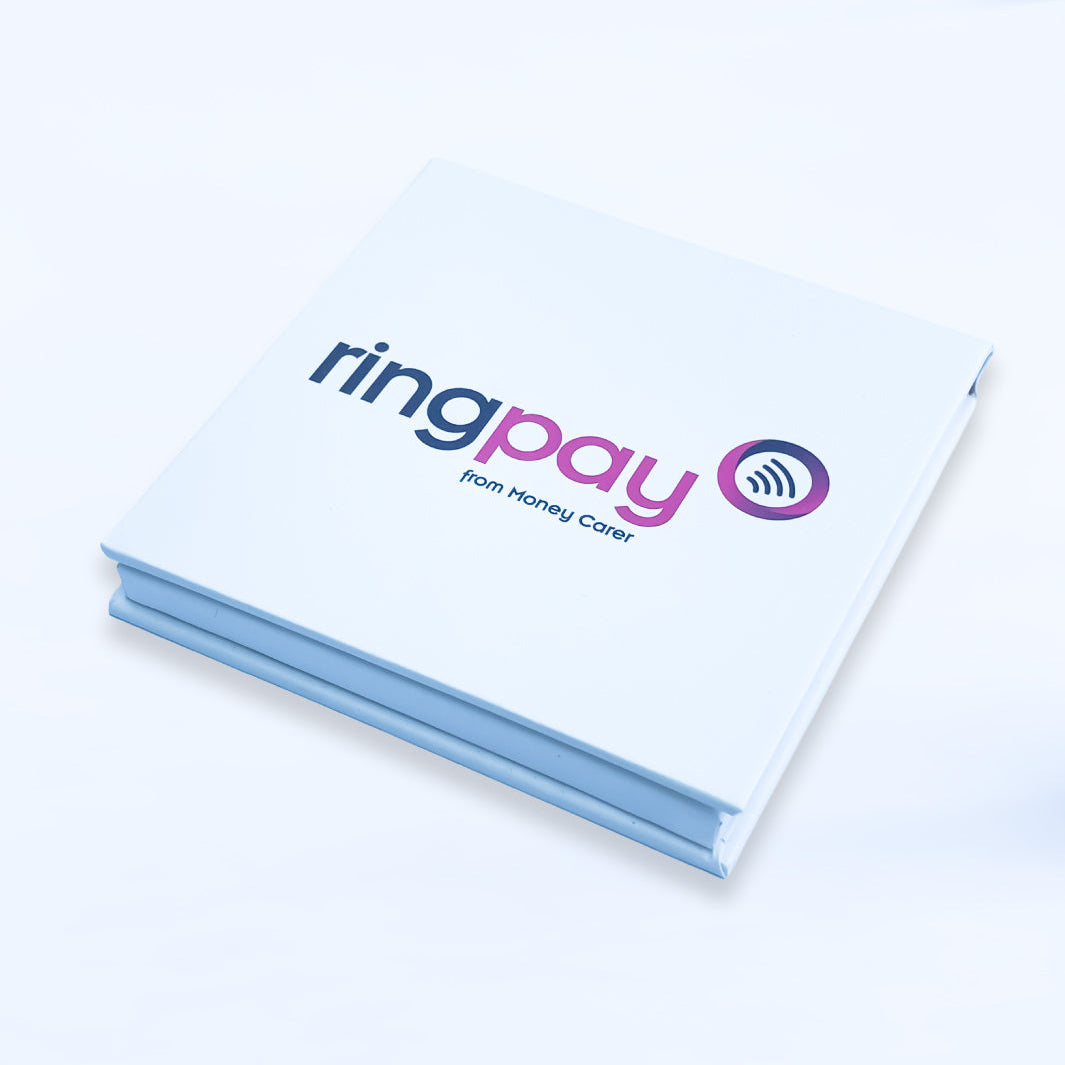 RingPay packaging box. This box is what the Ring Sizer tool would arrive in.