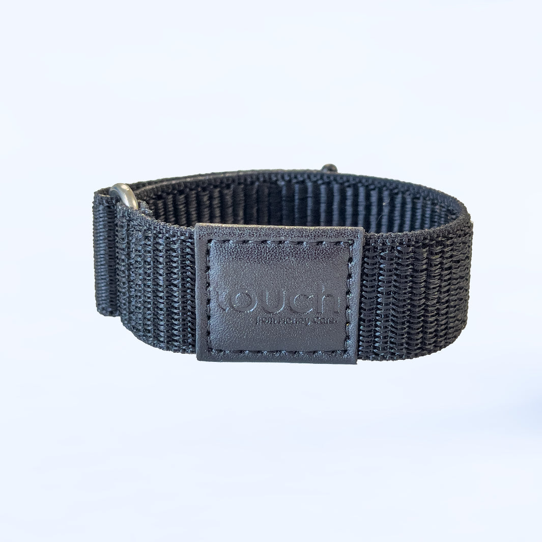 RingPay's Kids Payment Band in Black on a plain background.