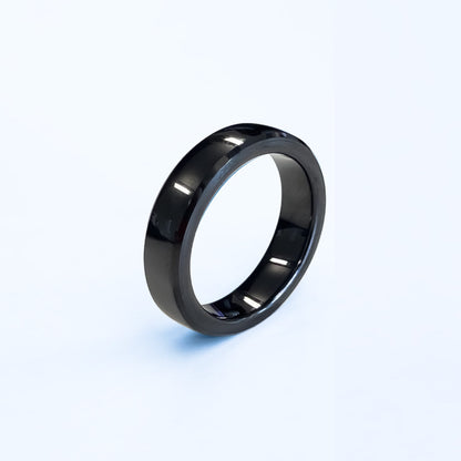 RingPay's Zirconia Ceramic Payment Ring in Black shown on a plain background.
