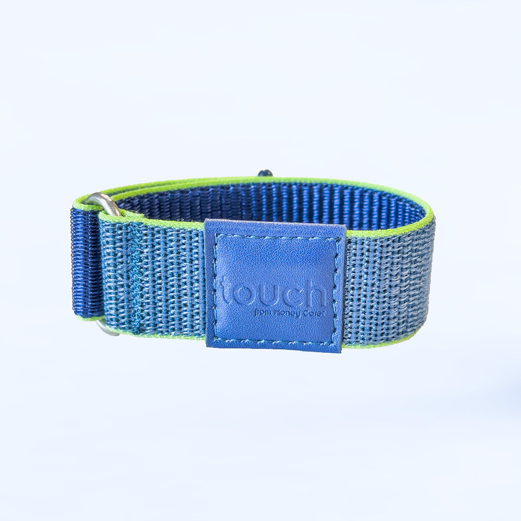 RingPay's Kids Payment Band in Blue on a plain background.