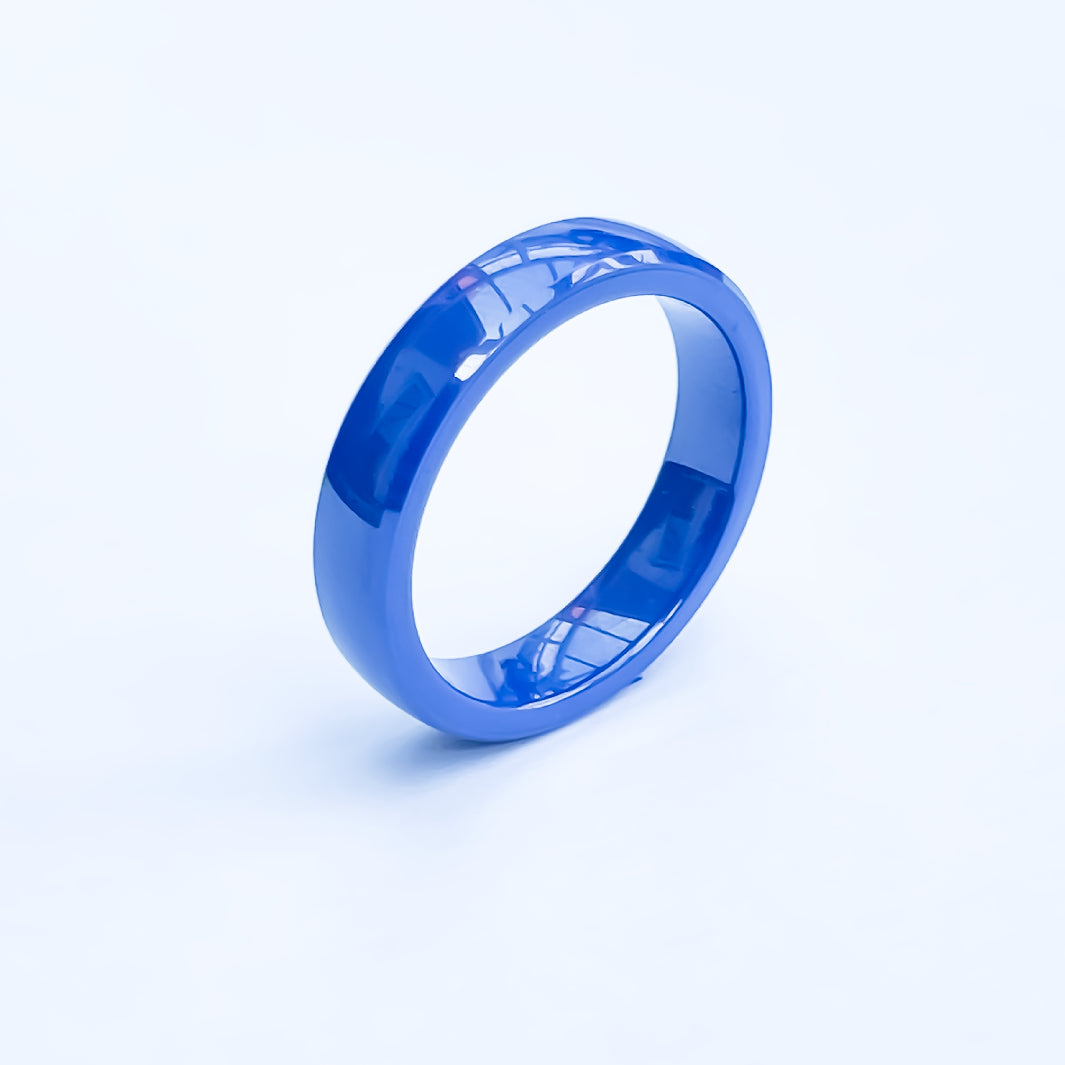 RingPay's Zirconia Ceramic Payment Ring in Blue shown on a plain background.